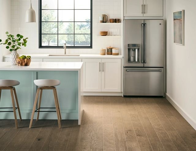 Kitchen with hardwood flooring from Solano Carpet in Fairfield, CA